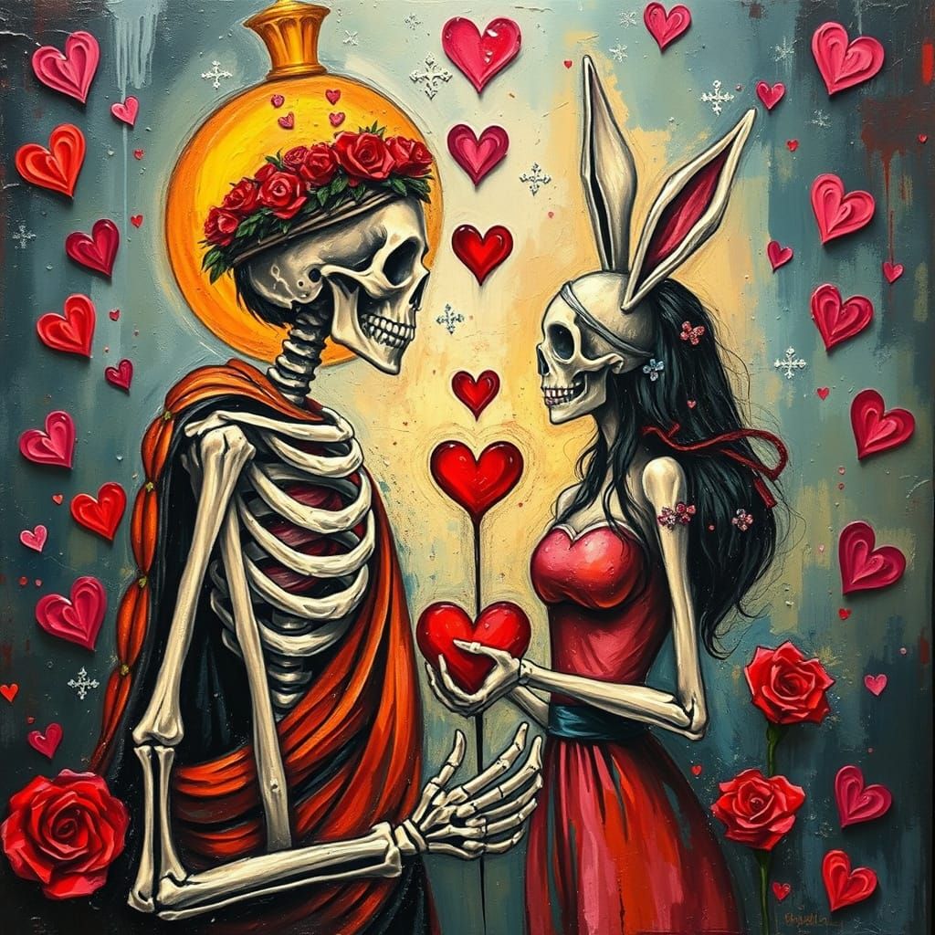 Skeleton Jesus in a Neo-Impressionist Love Affair