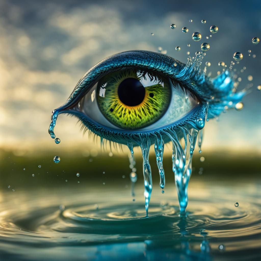 Beautiful Water Eye Creature with Shiny Texture