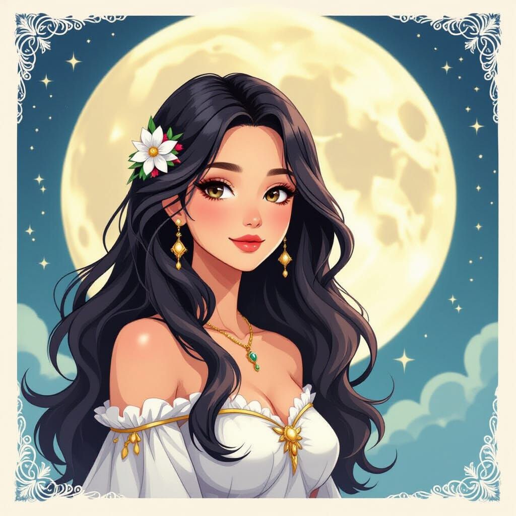 Ethereal Moon Maiden in Soft Light