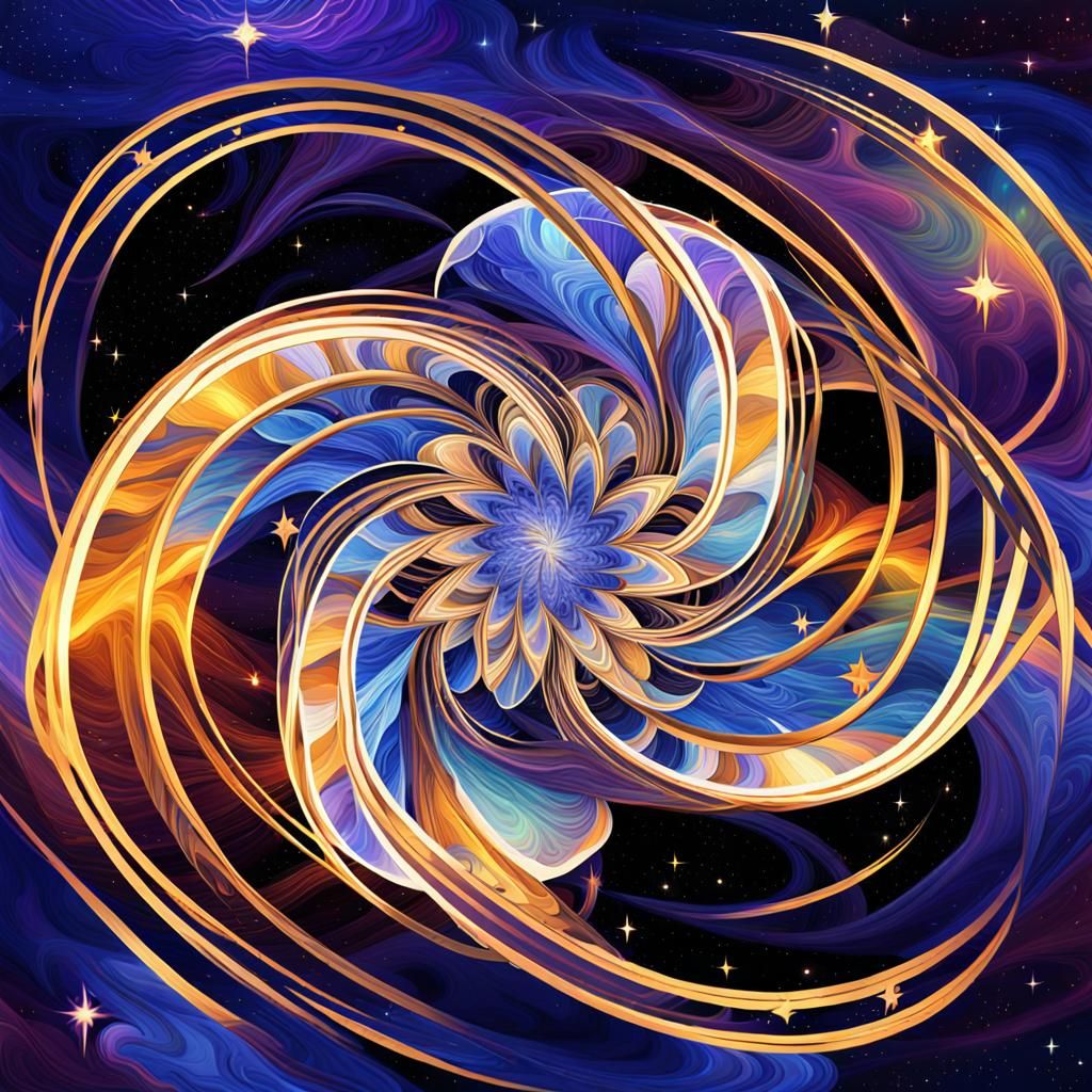 Galactic Star Emanating Joy in Abstract Creation