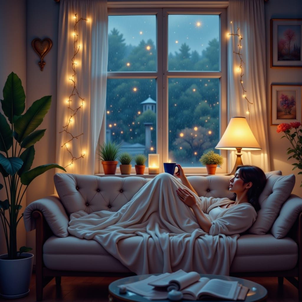 between the moment of relaxing and sleep