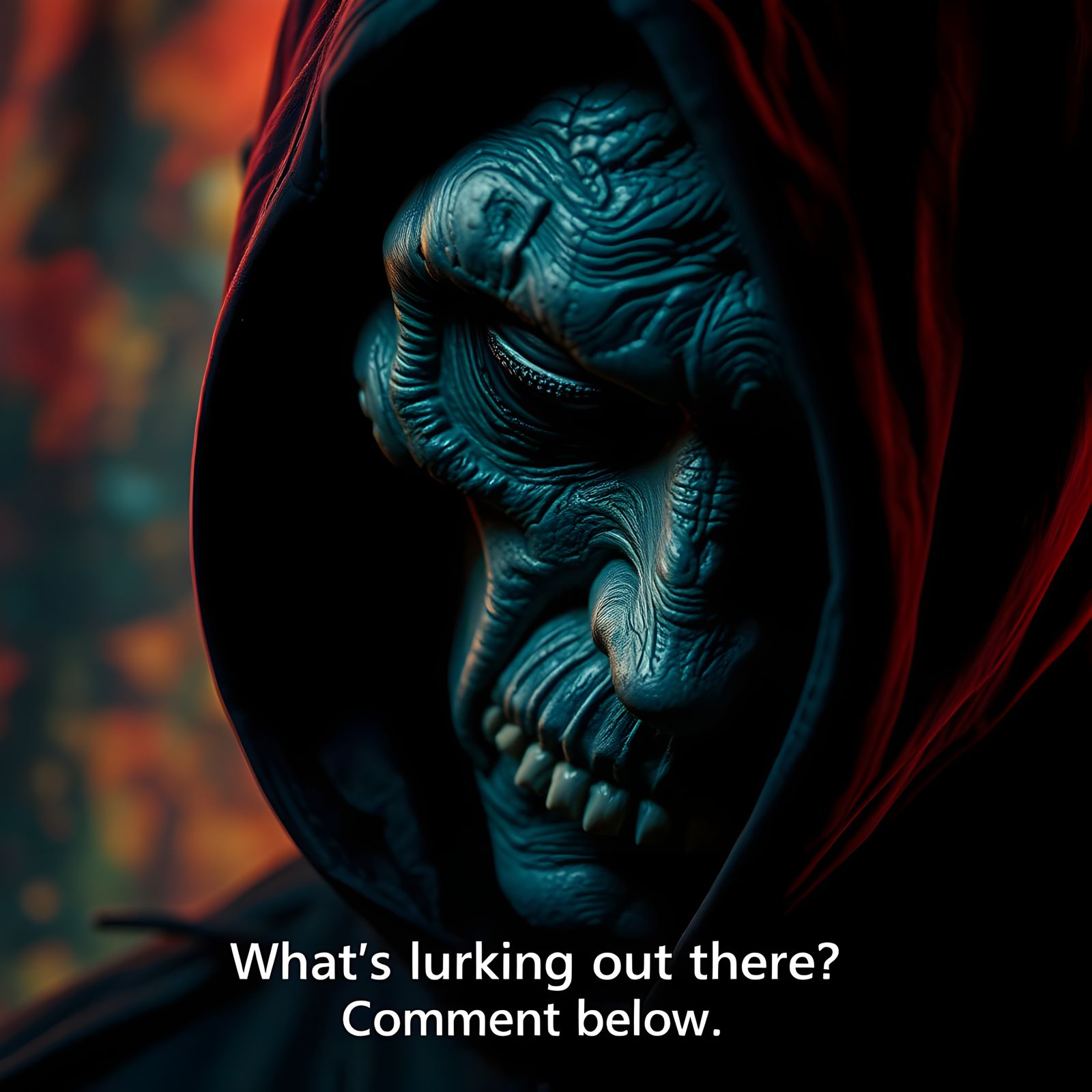 Mid Shot of a Mysterious Figure with Colorful Background in ...