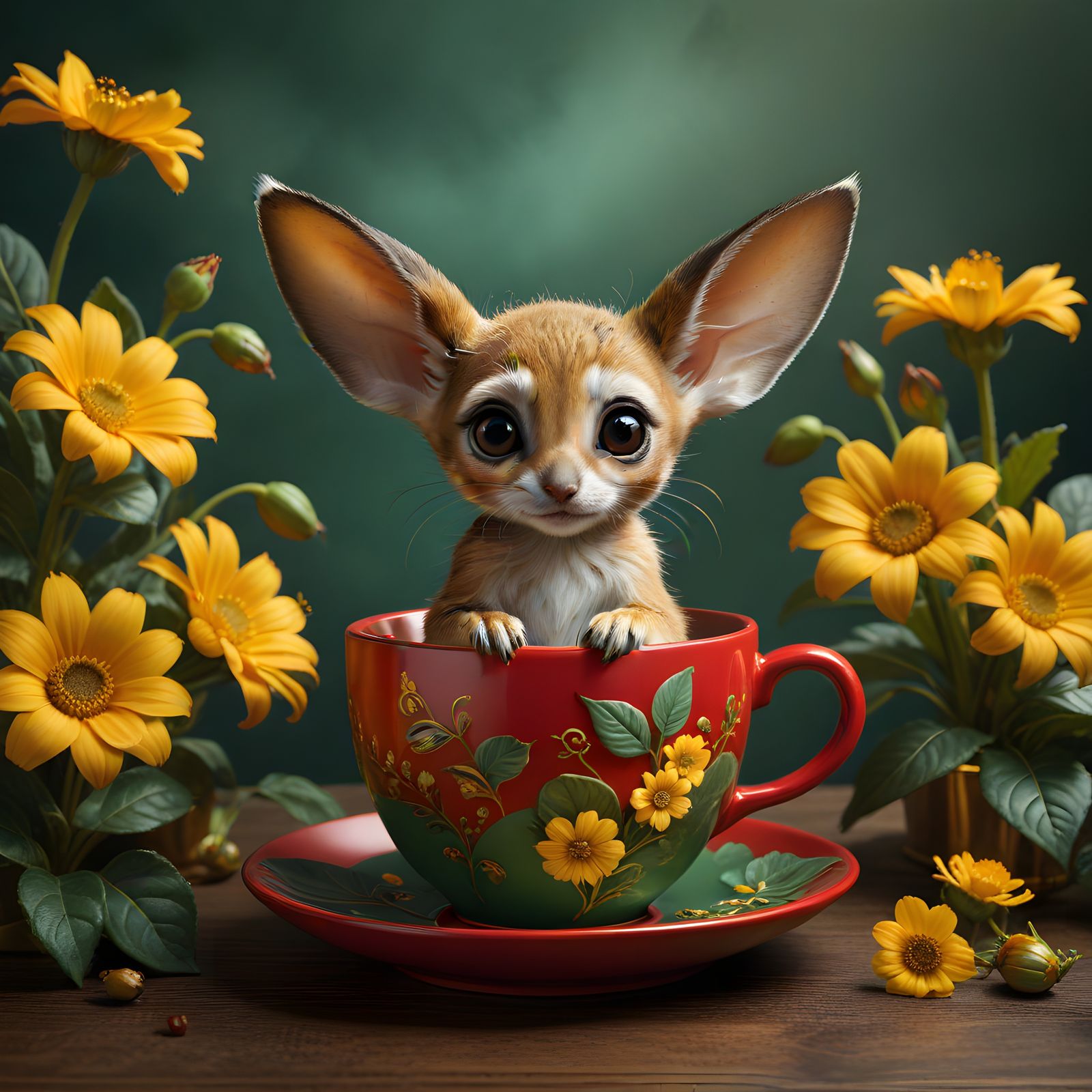 Coffee Cup Creature Sips Morning Delight