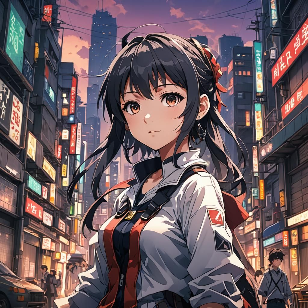 Anime Character Art in Studio Trigger Style