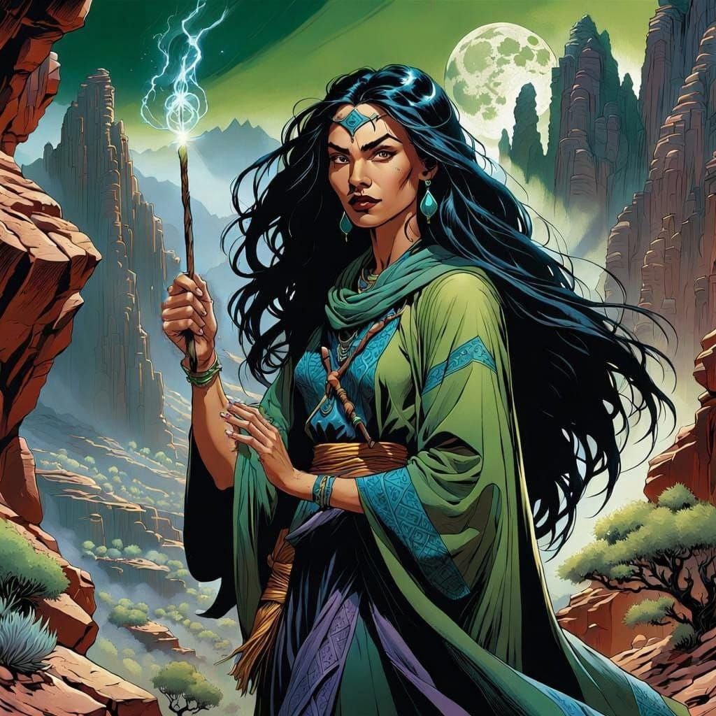 Ethereal Woman Reaches for Themselves in Hyperdetailed Comic...