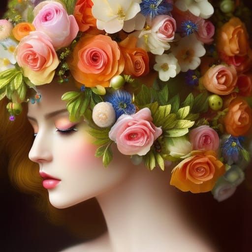 Hyperdetailed Flower Crown in a Surreal Style