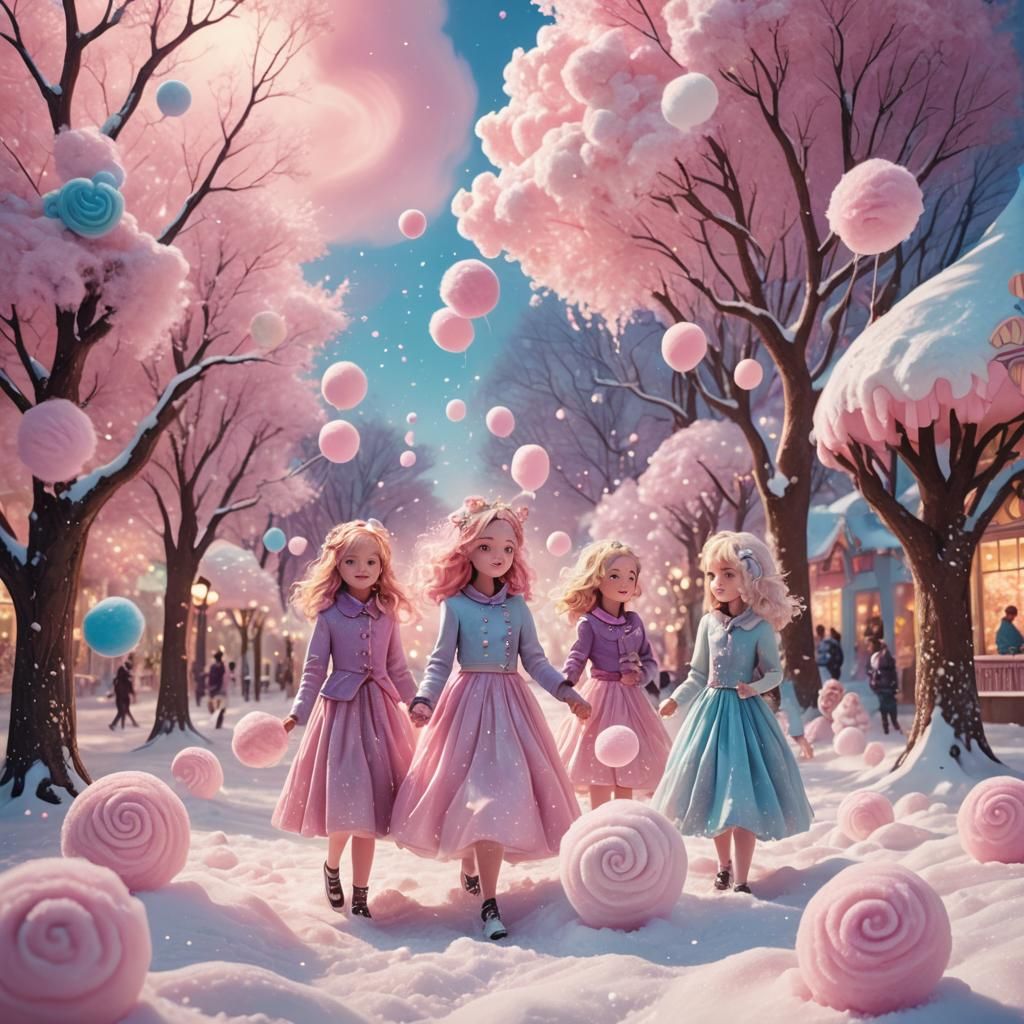 Cotton Candy Snow Friends in Sugary Wonderland
