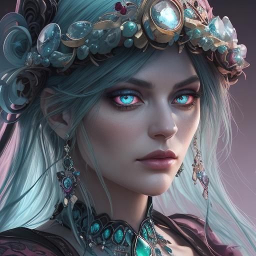 Gemstone Eyes: Hyper-Realistic Concept Art