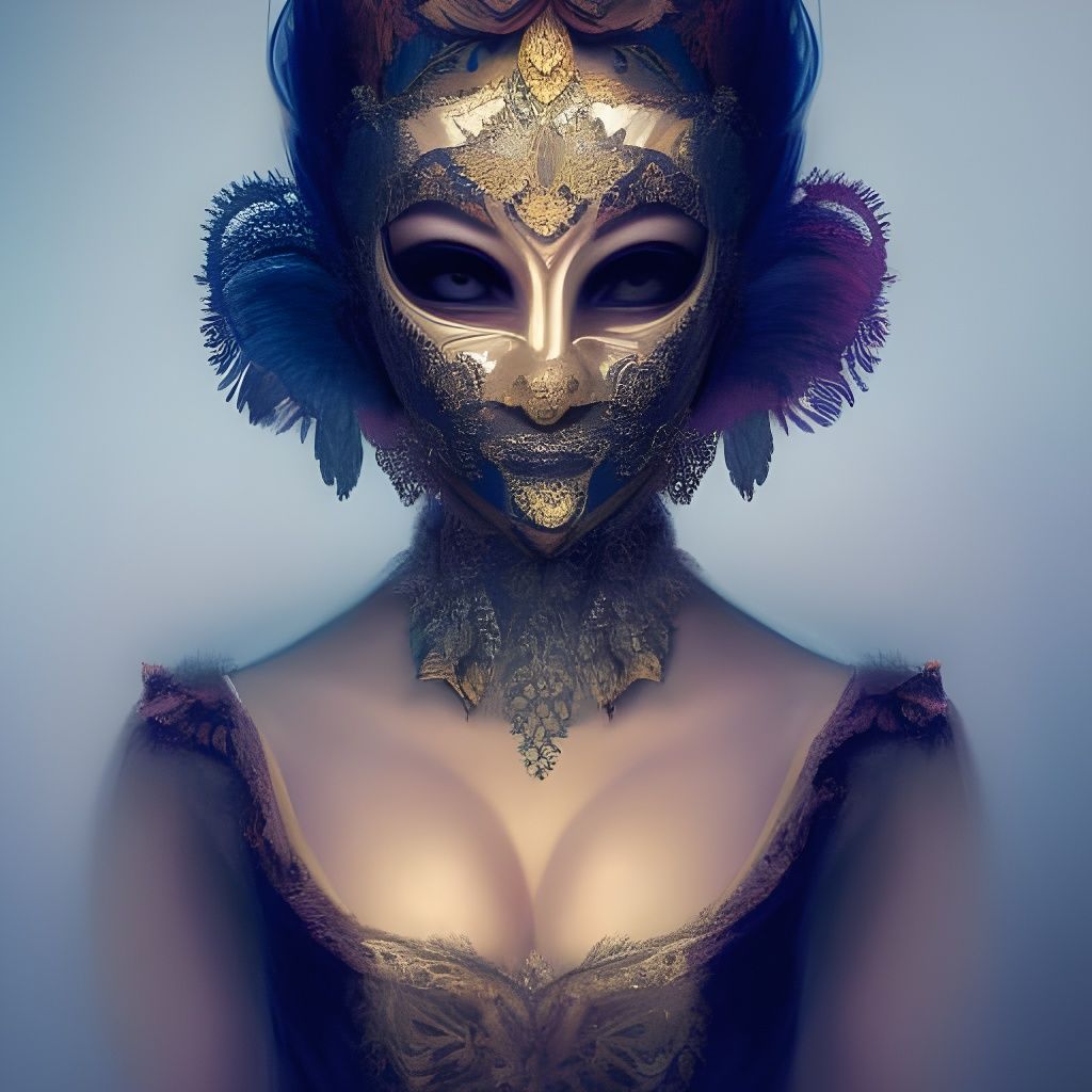 Colombina at Venice Mascarade: Detailed Portrait