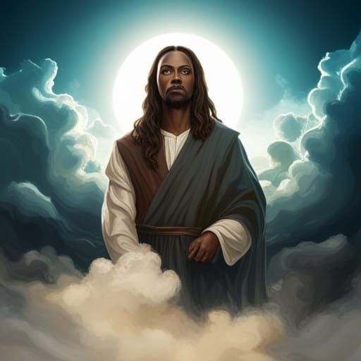 Black Jesus Christ in a Detailed Matte Painting