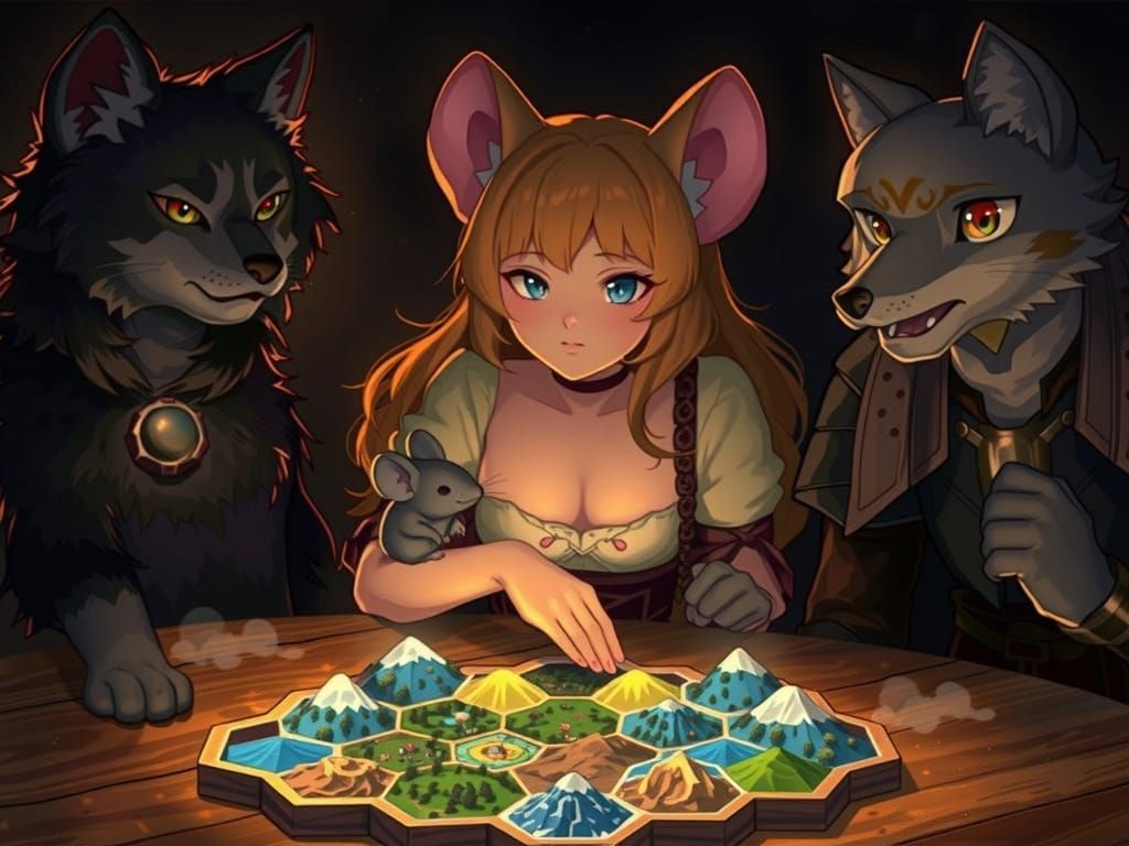 Anime Cat and Mouse Adventure with 3D Map