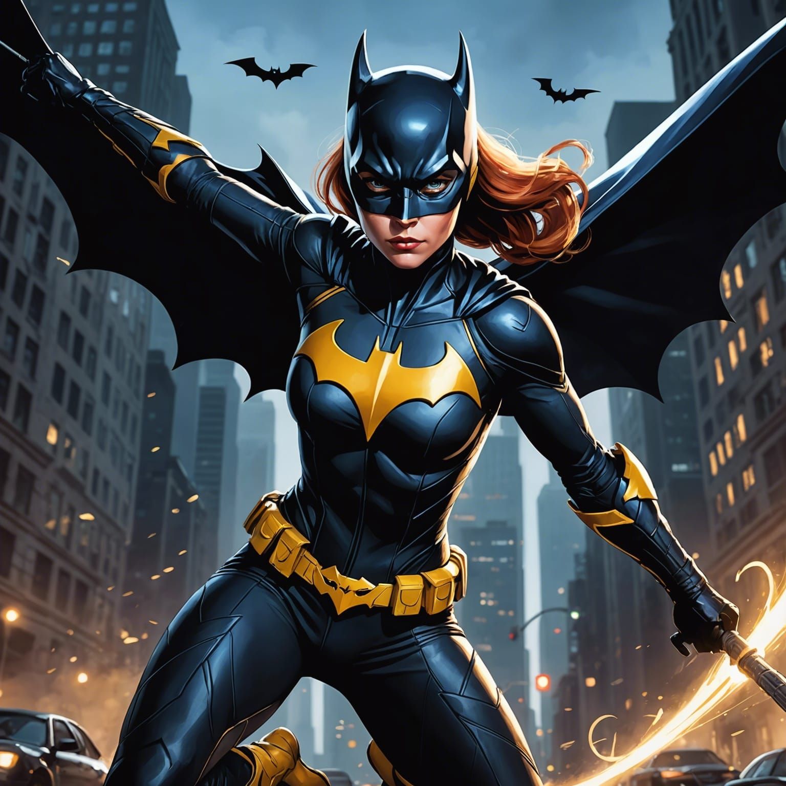 Batgirl Fighting Crime