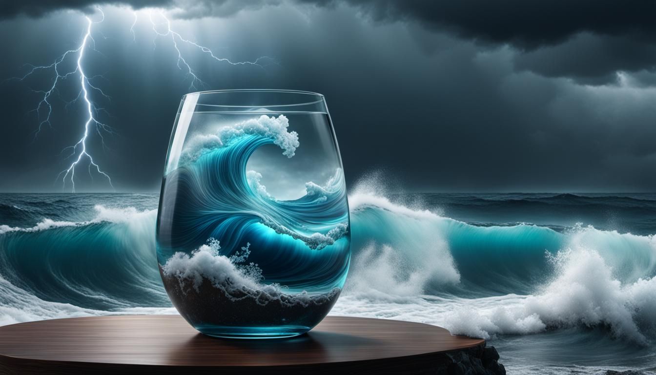 Sea and Storm in Glass: Hyperrealistic Fantasy Art