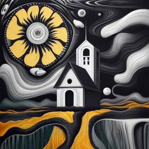 Surreal Black and White Abstract World