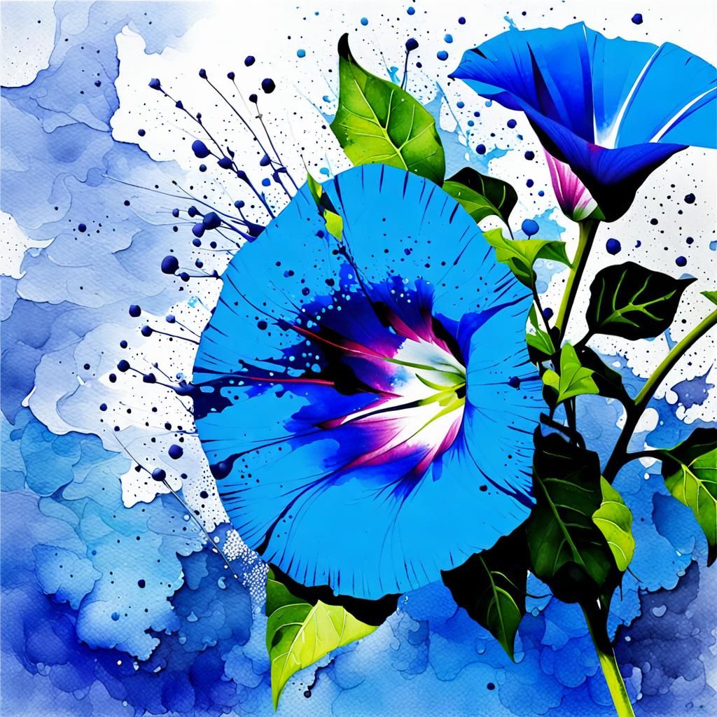 Blue Morning Glory Flowers