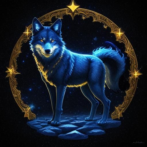 Wolf in Celestial Flames