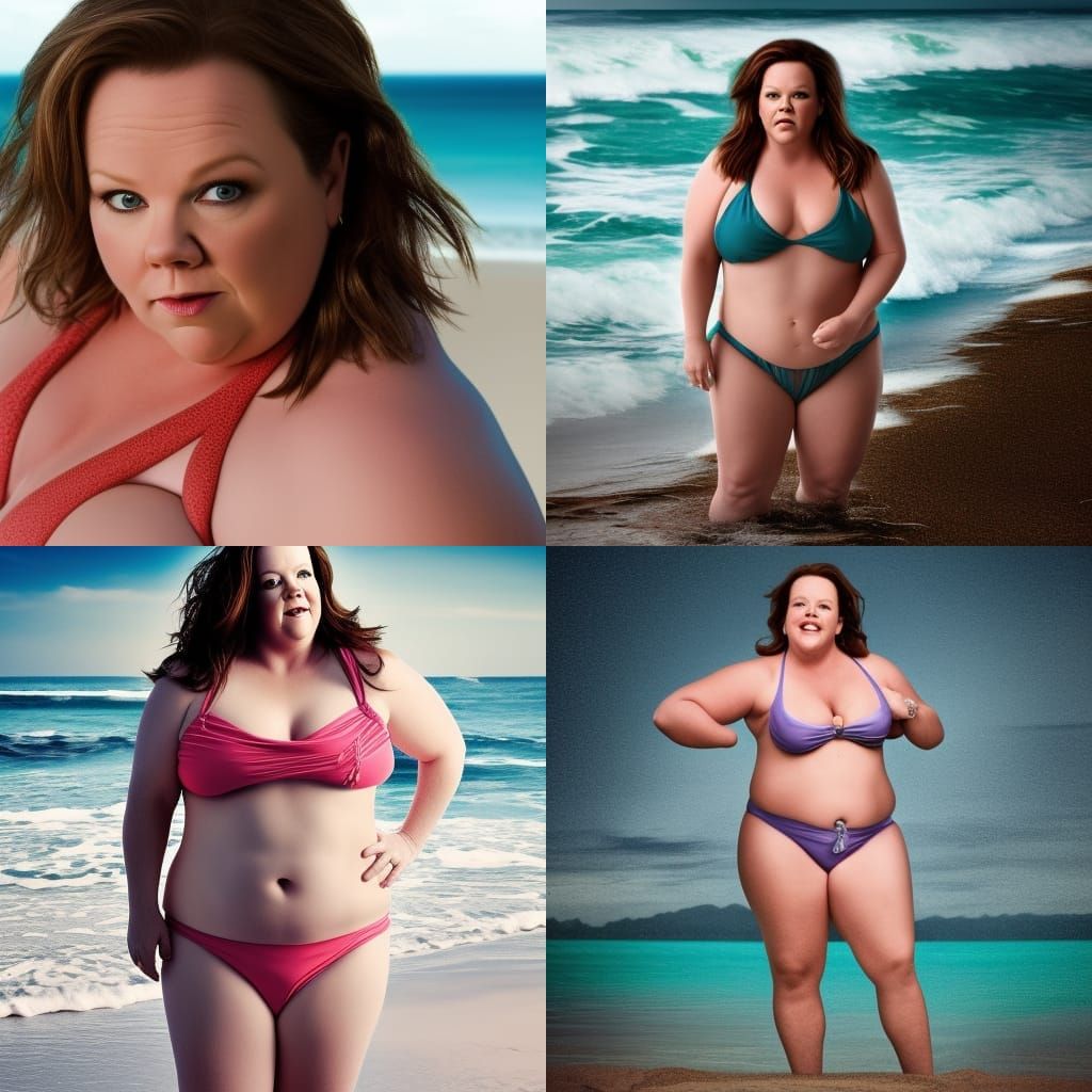 Hyperrealistic Beach Scene with Woman