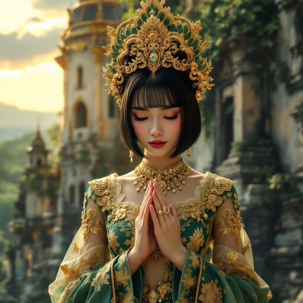 Burmese Queen as Shwe Nabay in Digital Matte Painting
