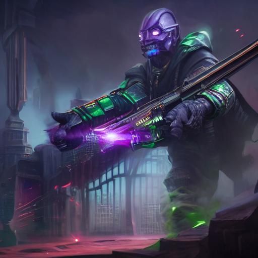 Menacing Figure Shooting Lasers: Fantasy Concept Art