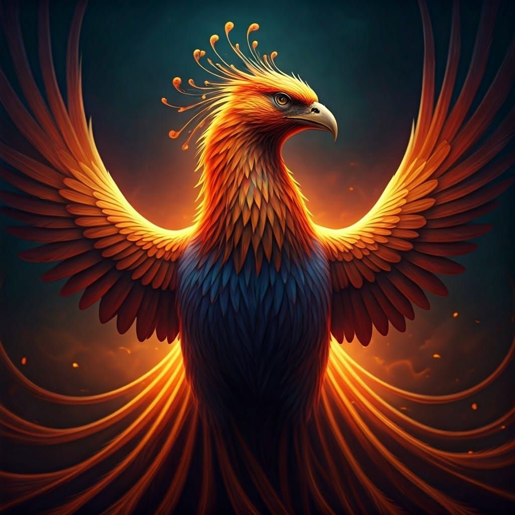 Majestic Phoenix in Hyper-Realistic Digital Art