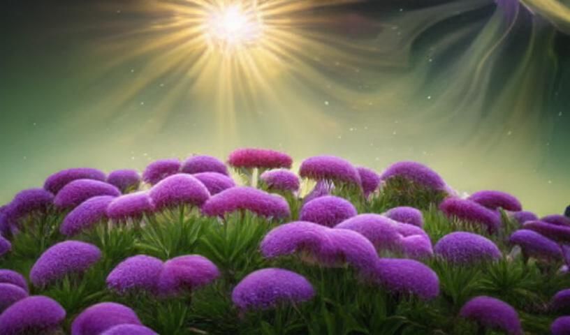 Yin Yang Made of Swirling Flowers in Art Nouveau Style