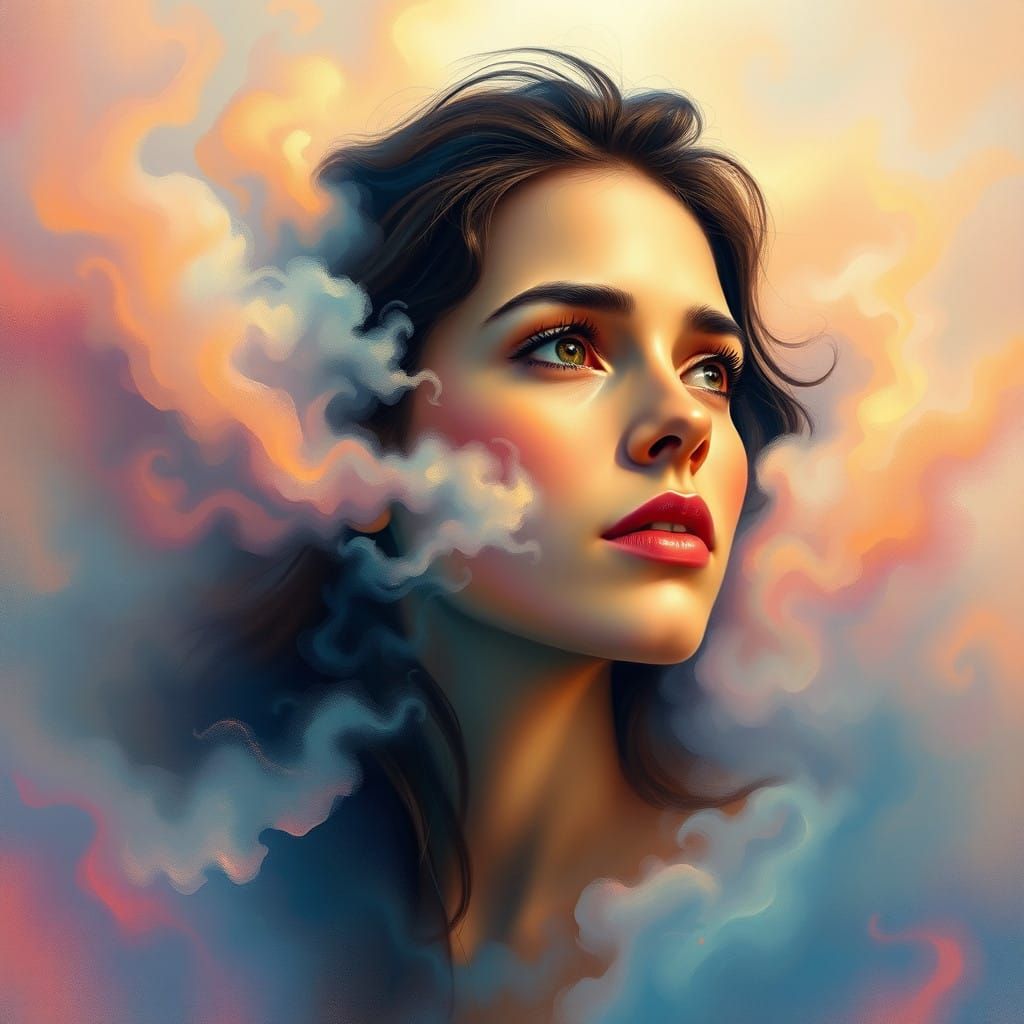 Dreamlike Portrait of a Woman in Ethereal Light