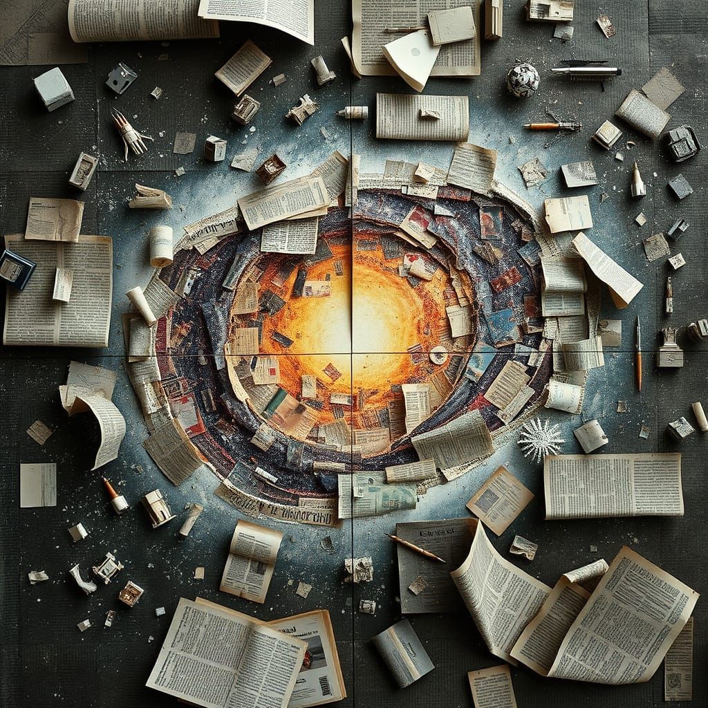 Galaxy Formed From Old Newspapers