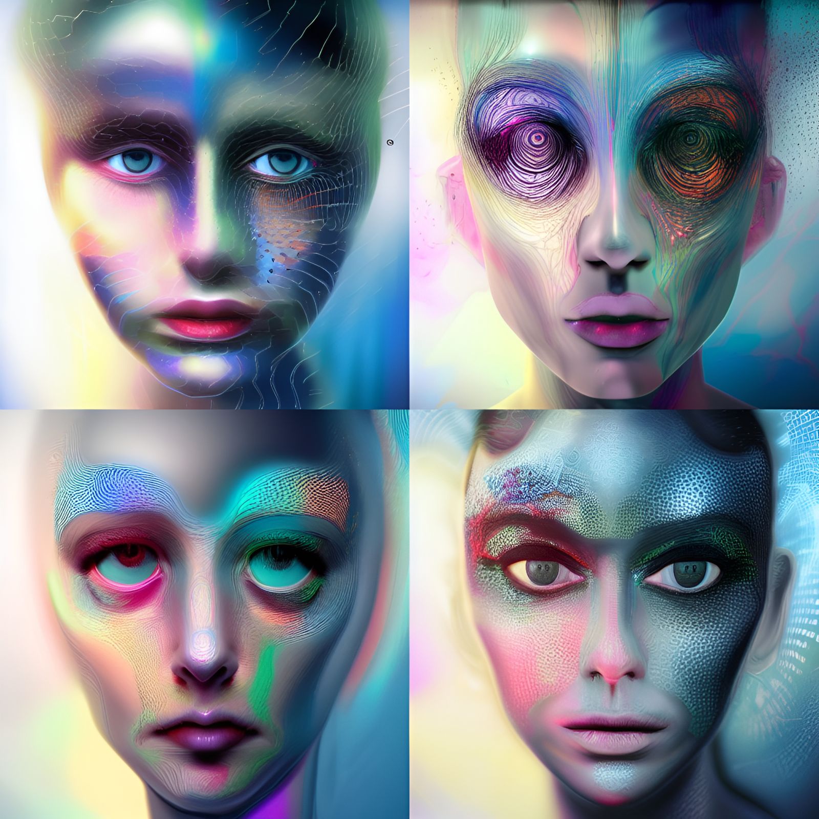 Hyperdetailed Woman in Entangled Flickering Light