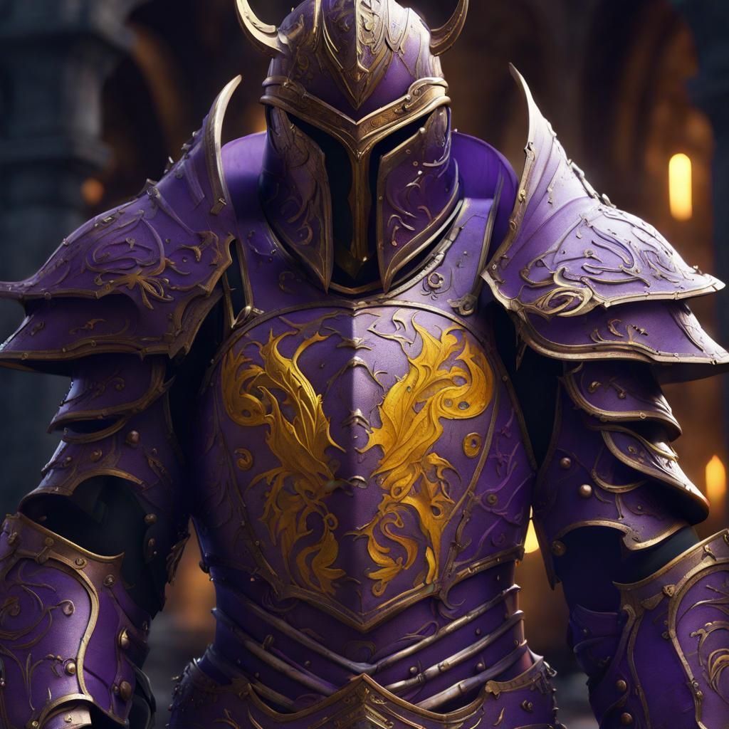 Detailed Warrior Armor in Dark Fantasy Style