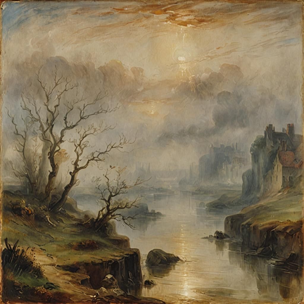 Misty Landscape in Romantic Style