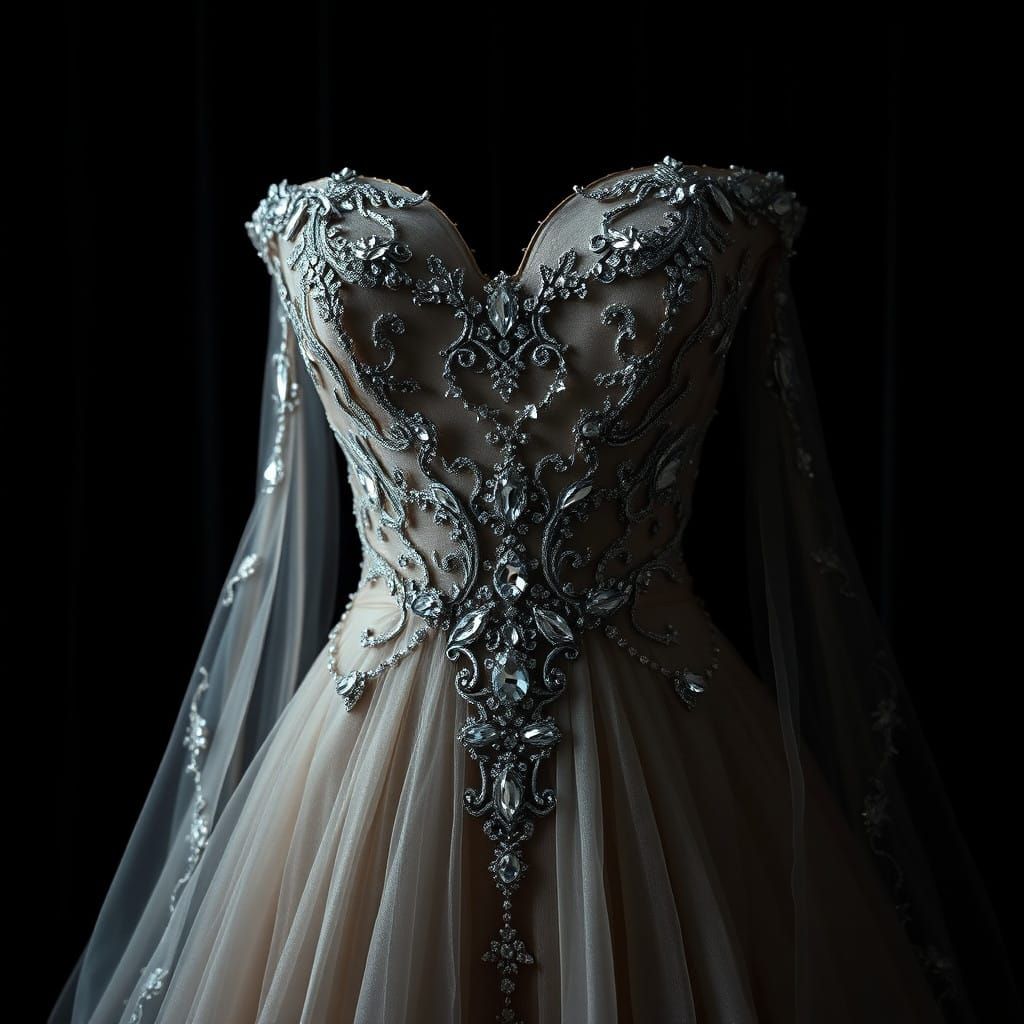 Exquisite Evening Gown in Hyperrealistic HDR Photography