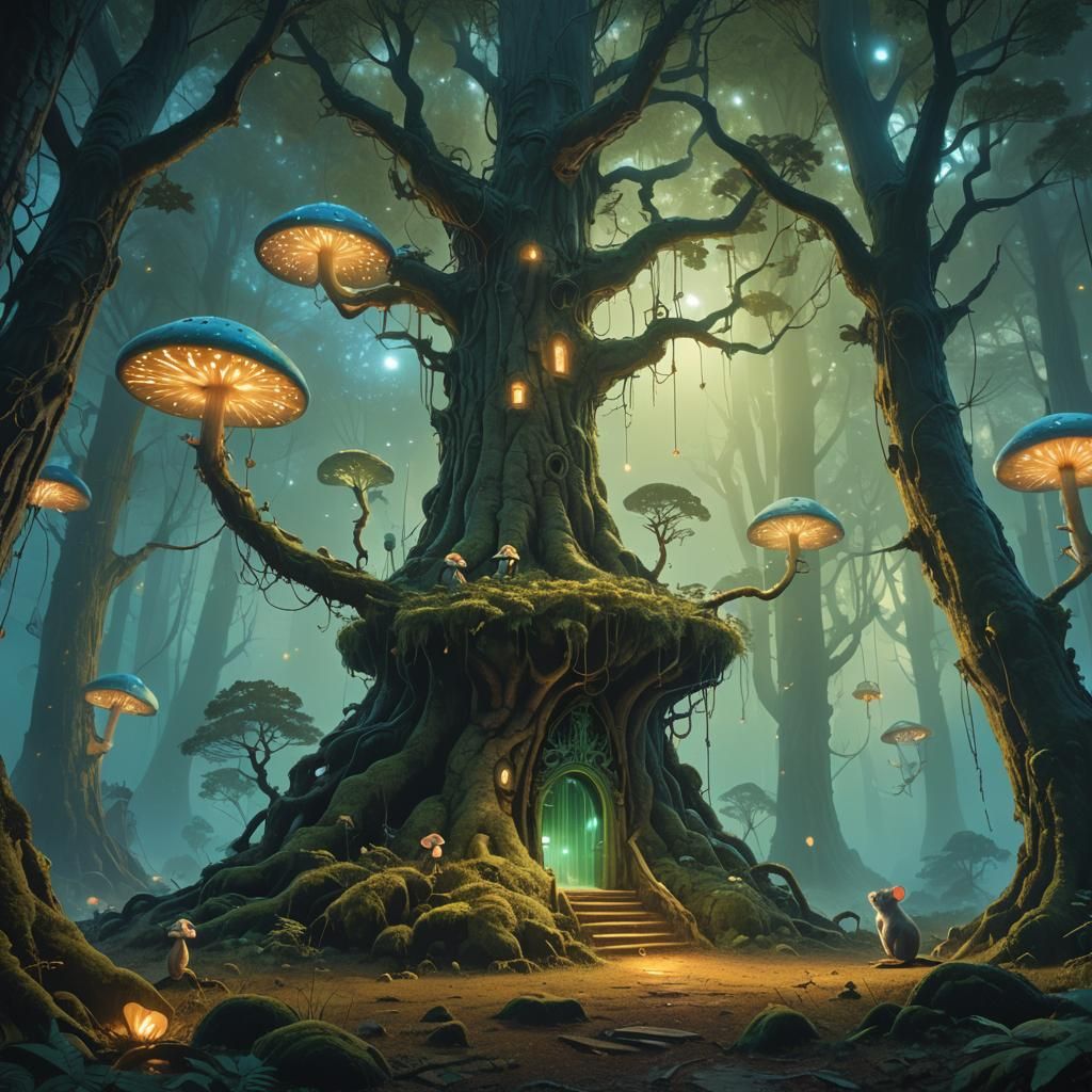 Mouse in Mystical Forest Throne Room