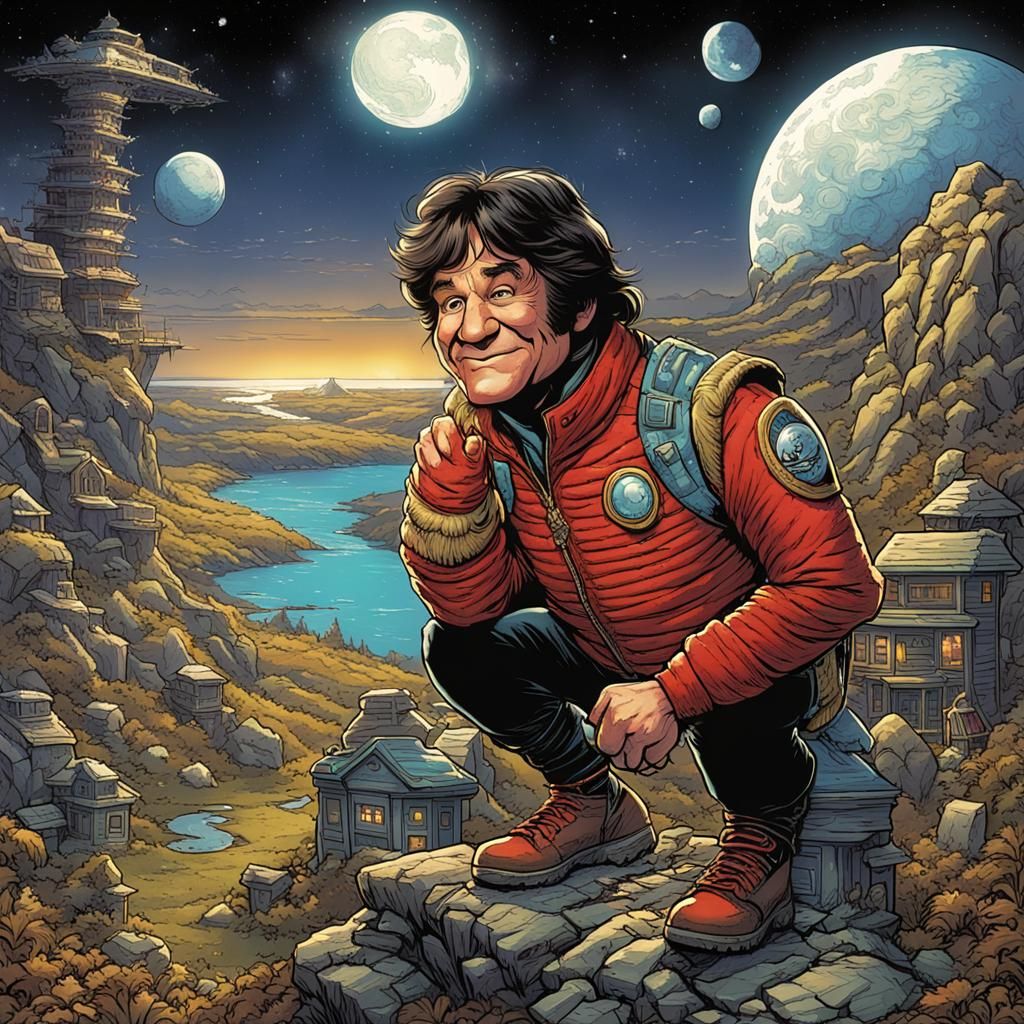 Mork from Ork in Comic Book Style