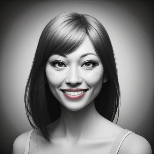 Smiling Portrait with Ample Negative Space