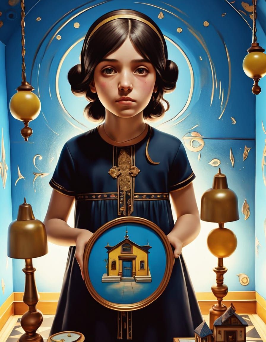 Vibrant Bedroom Scene with Yellow and Blue Decorations