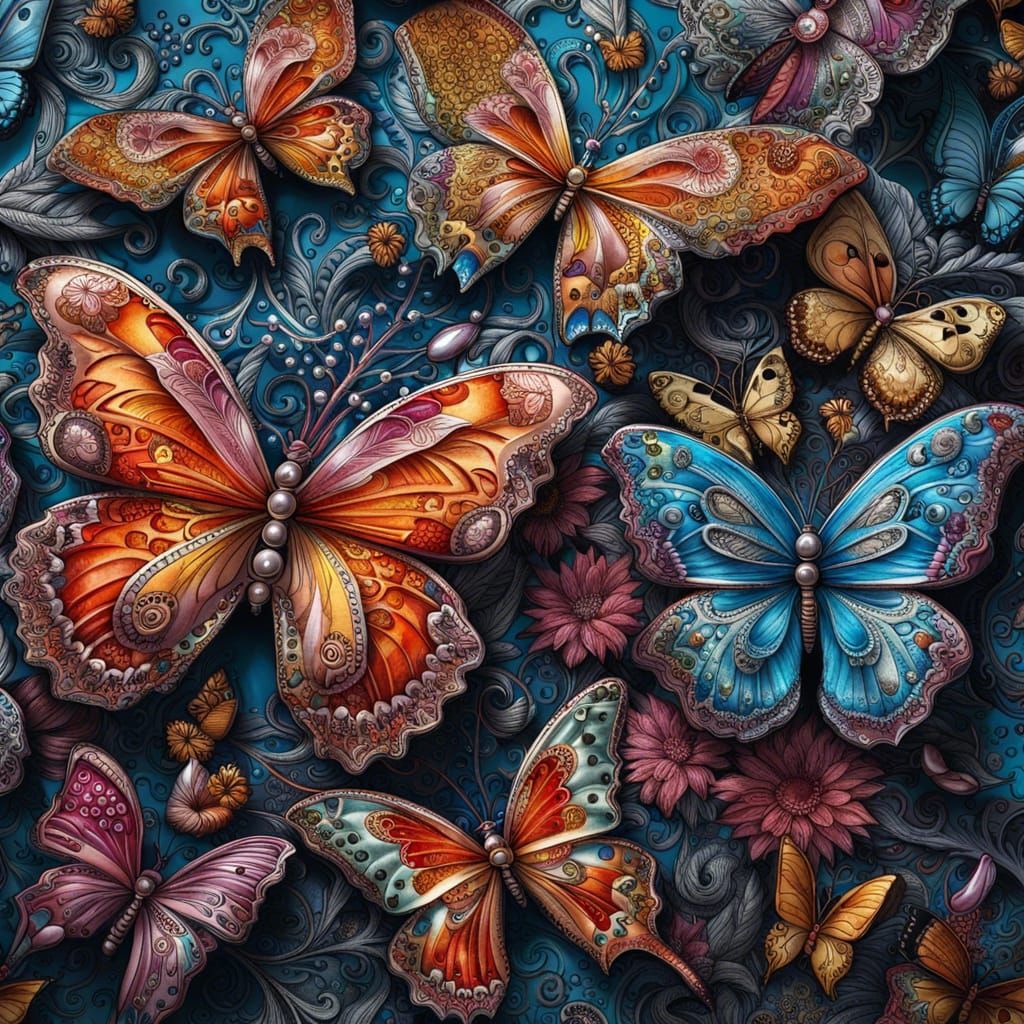 Enchanting Butterfly Mural in Ultra HD