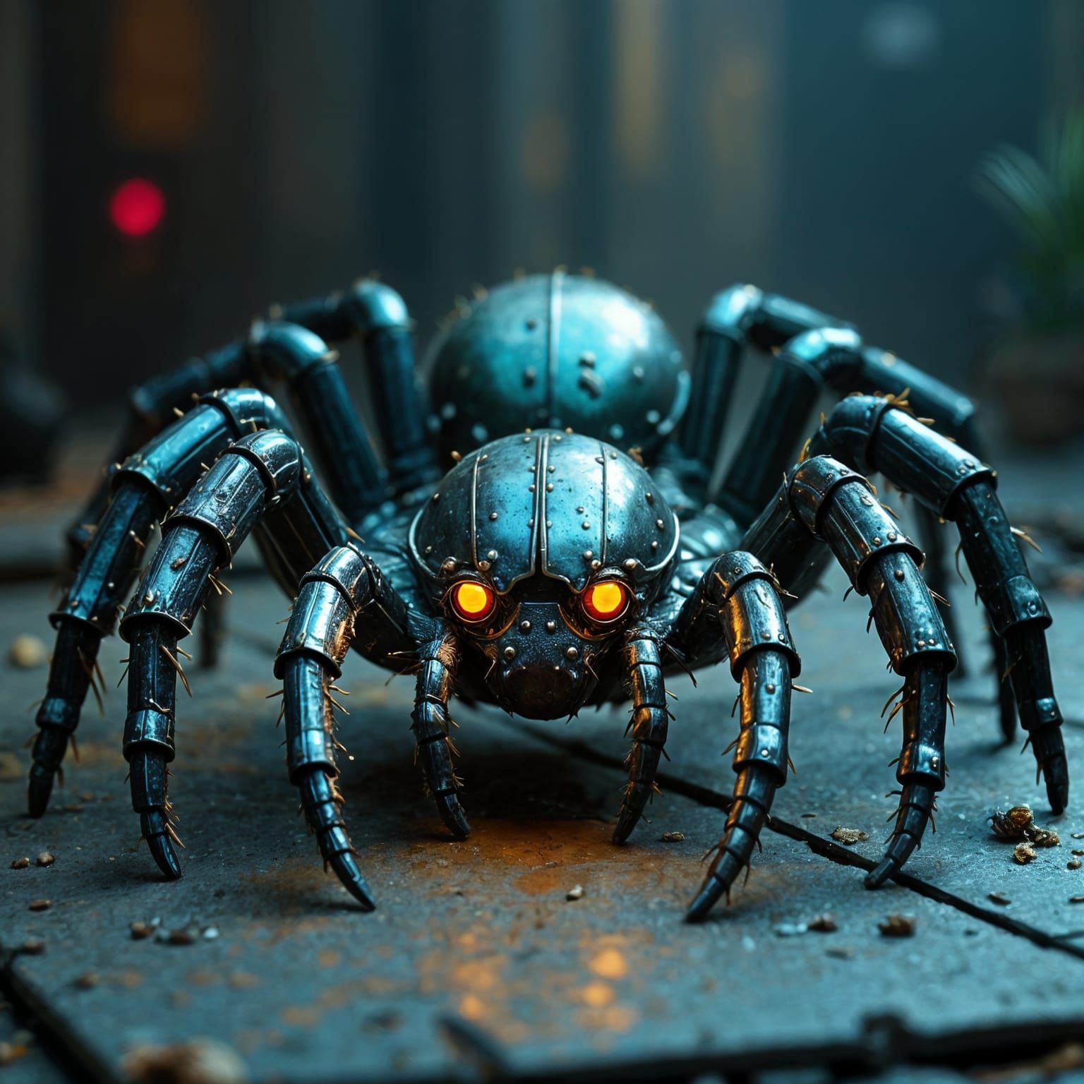 Metal Plated Tarantula with Eight Eyes