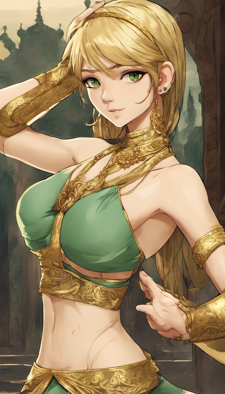 Anime Tomboy Belly Dancer in Arabian Palace