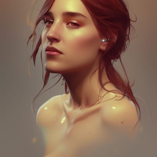 Detailed Portrait with Dynamic Lighting in Art Nouveau Style
