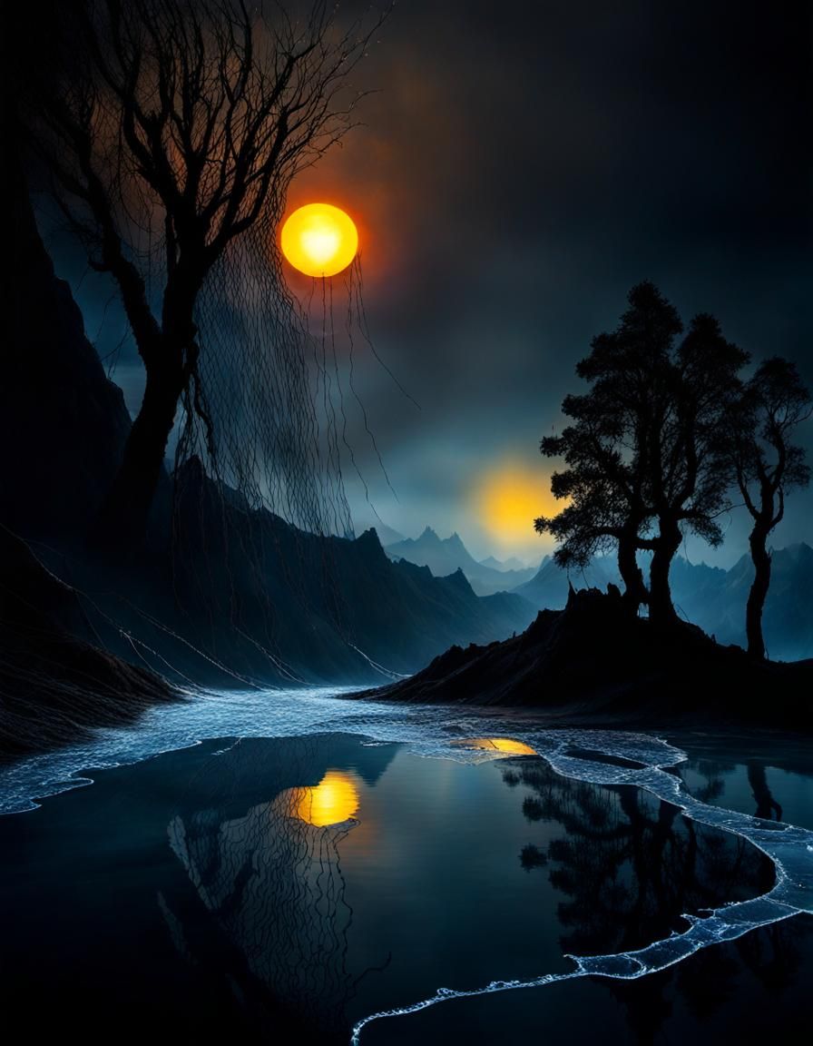 Icy Shadow Being in Liquid Silk Style