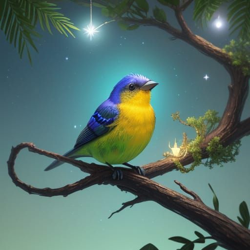 Tanager and Celestial Seed: Pixar-Inspired Fantasy