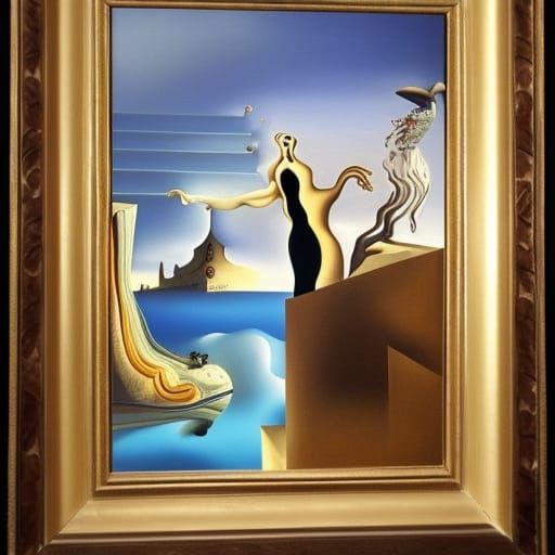 Wizard Casting Spell in Salvador Dali Surrealism Style
