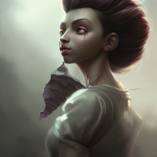 Deep Gnome Woman with Ruby Eyes