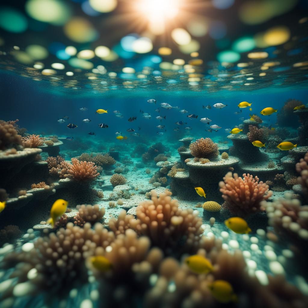 Underwater Mosaic Scene in Professional Photography Style