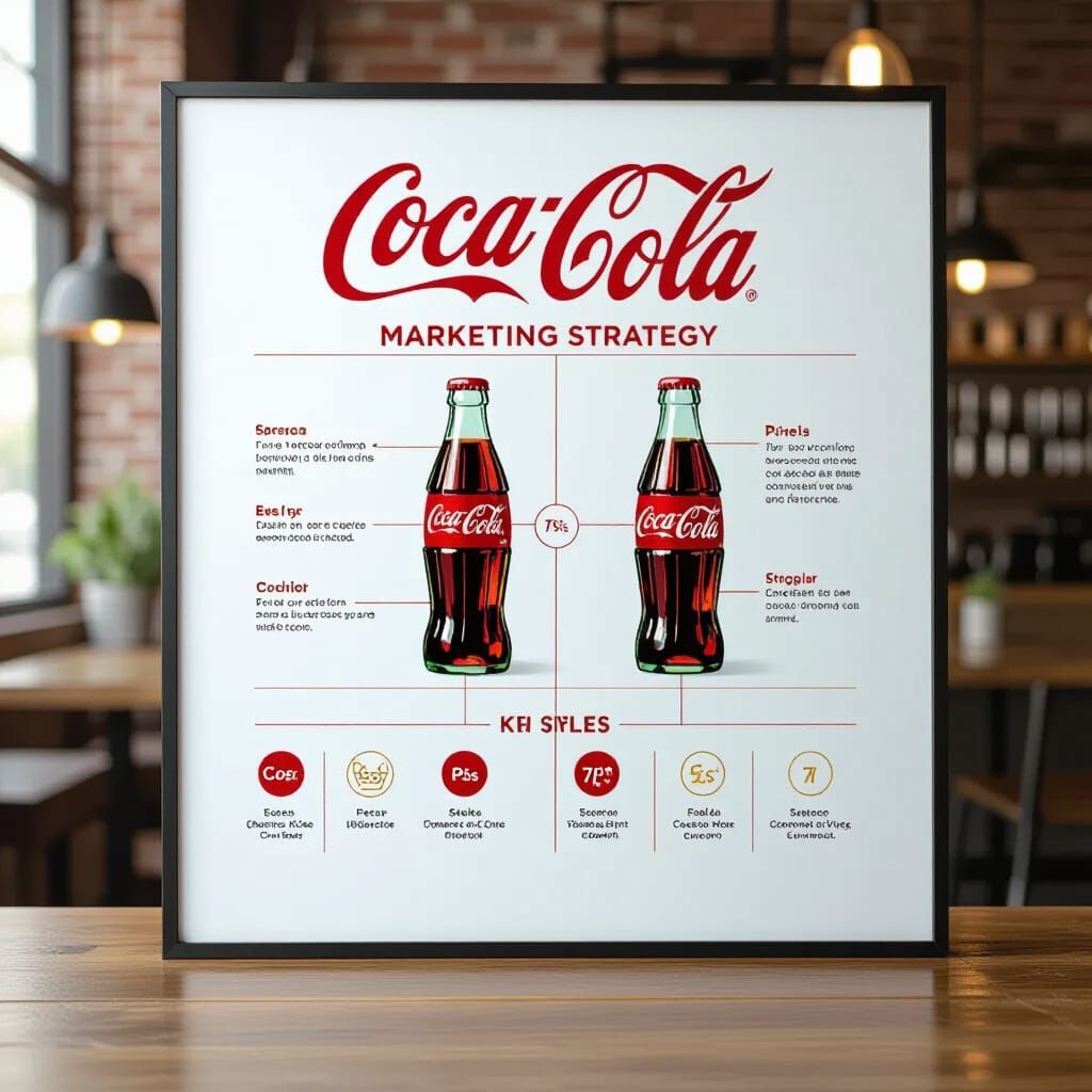 Coca-Cola Marketing Strategy Chart in Minimalist Style
