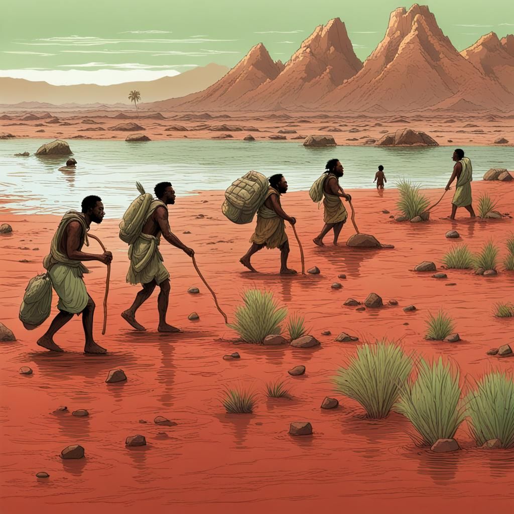 Stone Age Humans Discovering New Lands