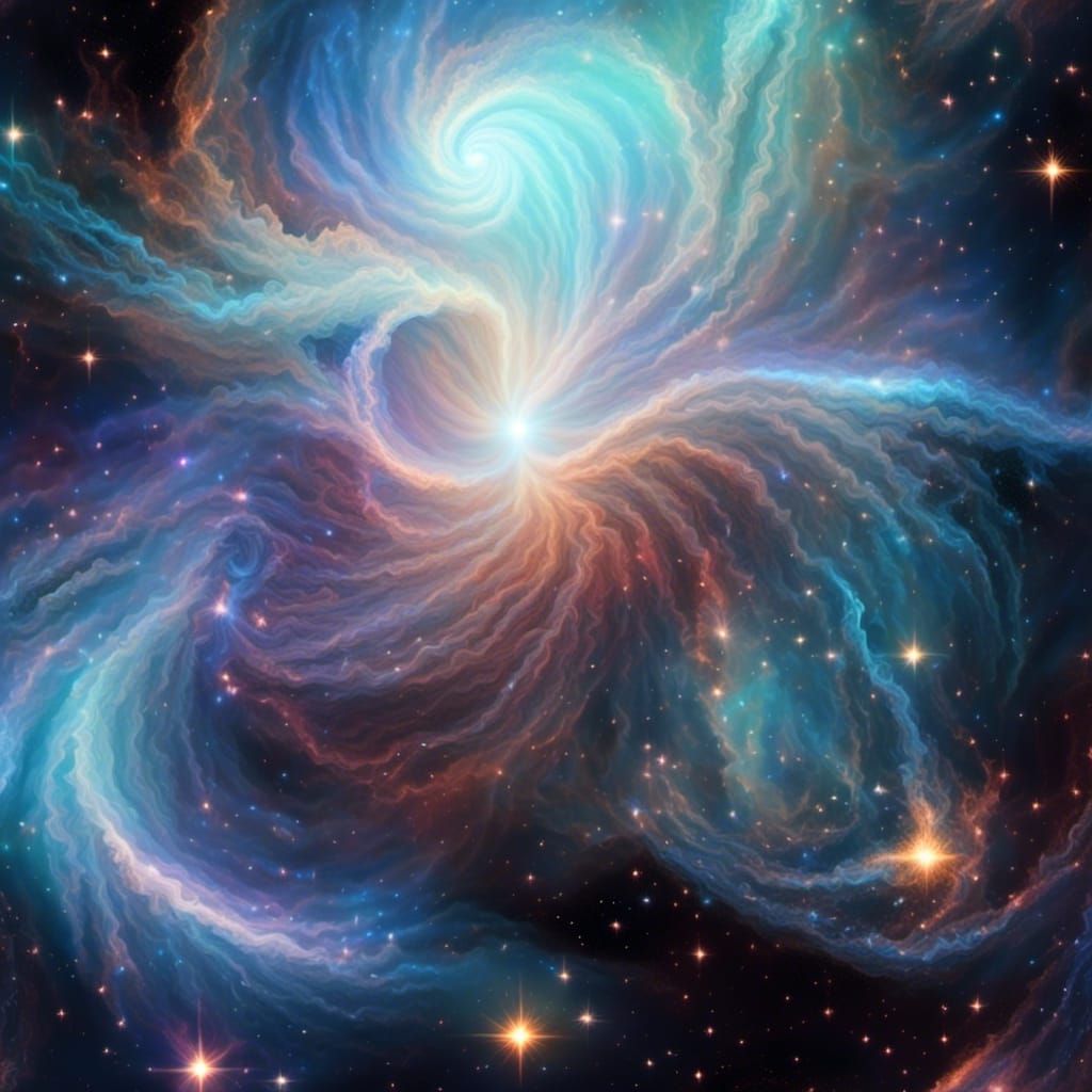 Astronaut Witnessing Nebula Supernova Collision