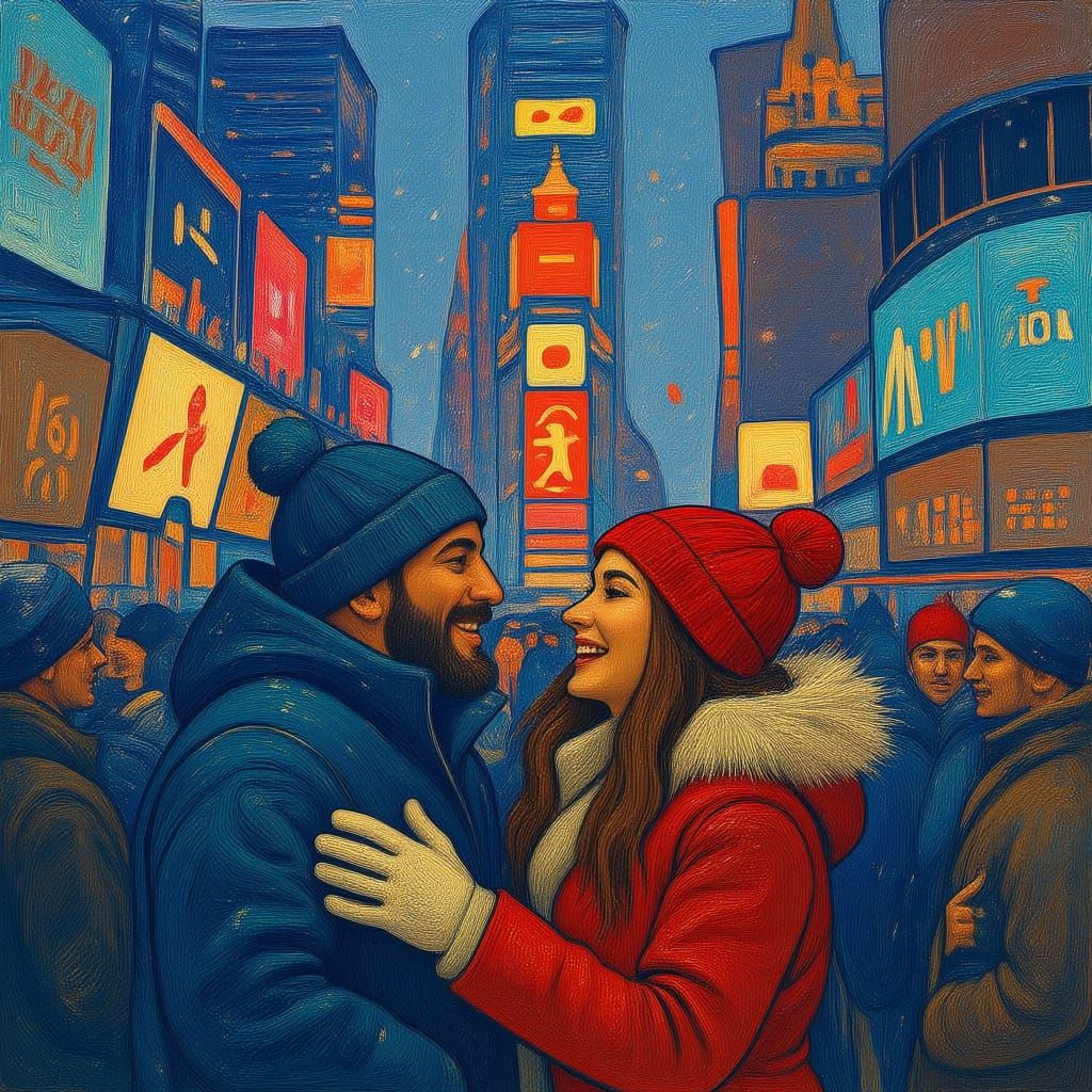 New Year's Day Snow Celebration in Times Square