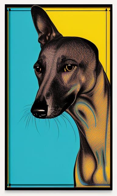 Greyhound Portrait in Pop Art Style