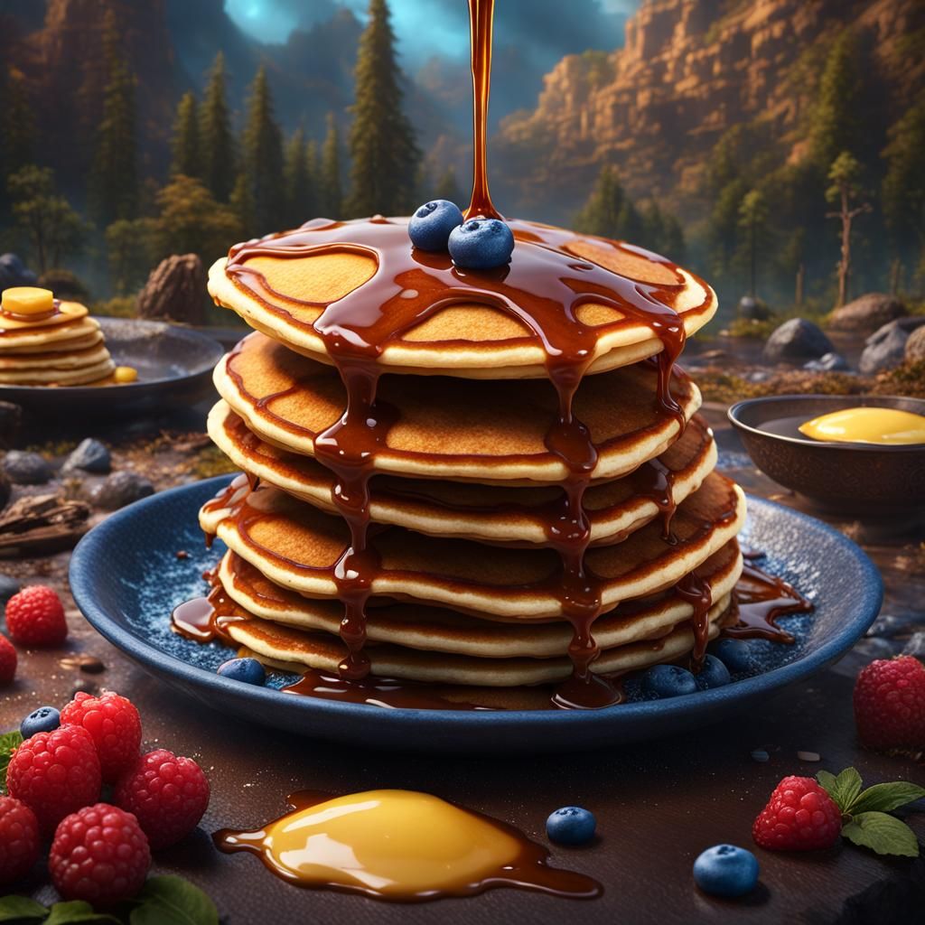 Fantastical Pancake Art: Detailed Matte Painting